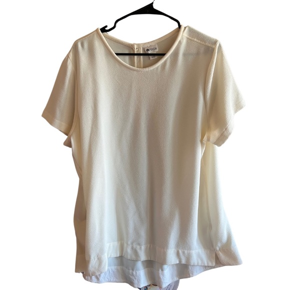 Tops - NWOT cream boutique short sleeve blouse